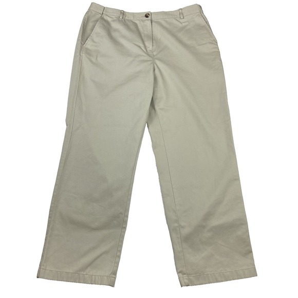 L.L. Bean‎ Pants Trousers Womens Size 14 Cotton Classic Fit Straight Preppy Work - Picture 1 of 5